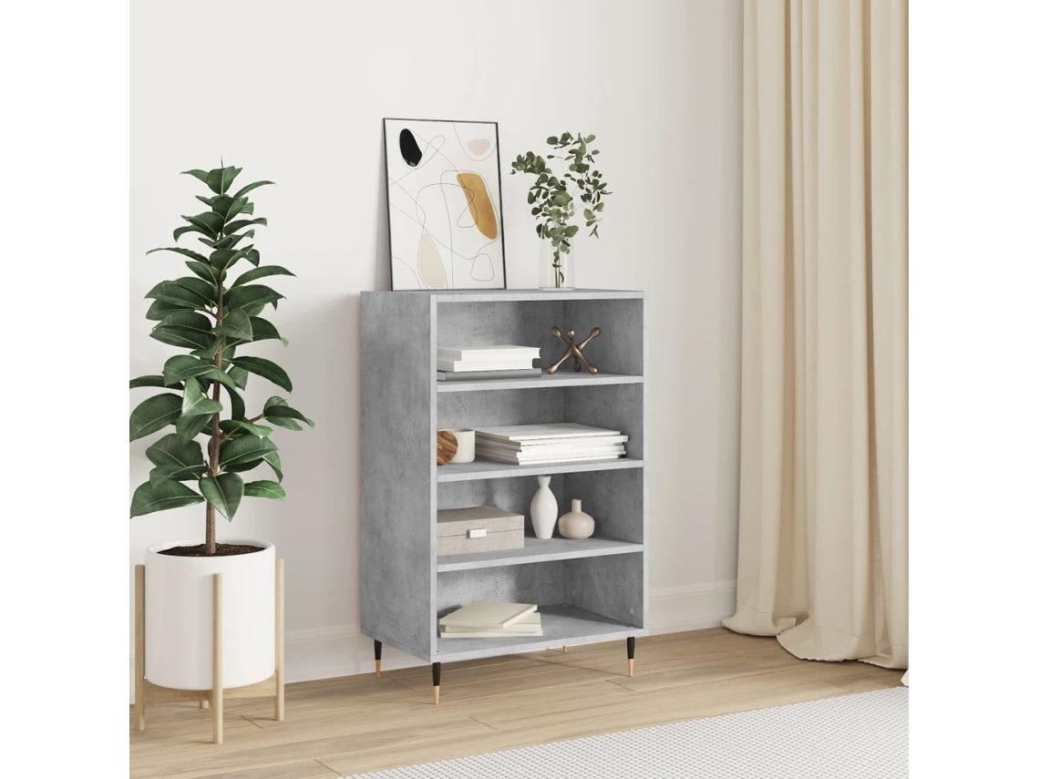 Aparador Alto 57x35x90 Cm Derivados de Madera Gris Cemento