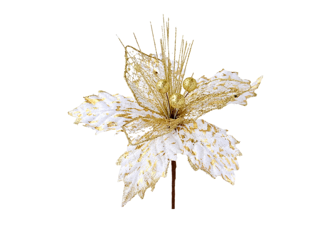 Flores de Seda para Decoração de Natal, Poinsétias Artificiais com Pétalas Rendadas e Hastes Flexíveis, Arranjos Florais Natalinos Rústicos. AQUAFORGE