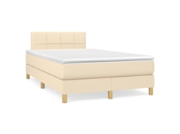 Vidaxl Cama Boxspring Com Colchão 120x190 Cm Tecido Cor Creme