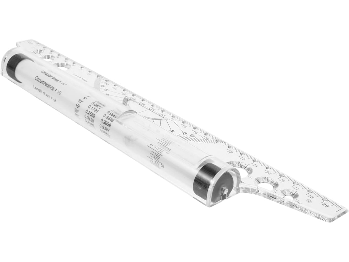 Régua Paralela De Plástico Branco De 30 Cm Com Rodinhas Para Desenho