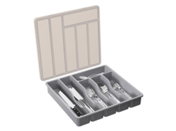 Organizador De Cubiertos De Plástico Con 6 Compartimentos (gris)