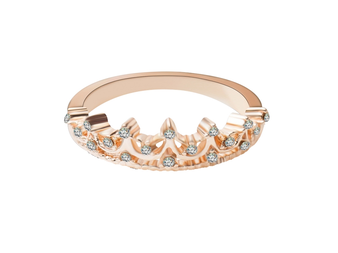 Anel De Dedo De Cobre Com Strass Para Noivado E Casamento