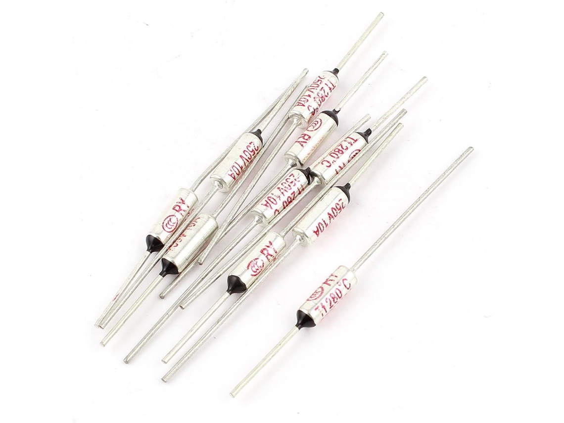10 Peças Ry Tf Fusível Térmico de Corte 280 Graus Celsius Ac 250 V 10a CHABERLU