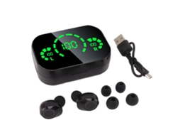 Fones Mali Bluetooth sem fio, controle táctil, display de energia, para laptop e tablet