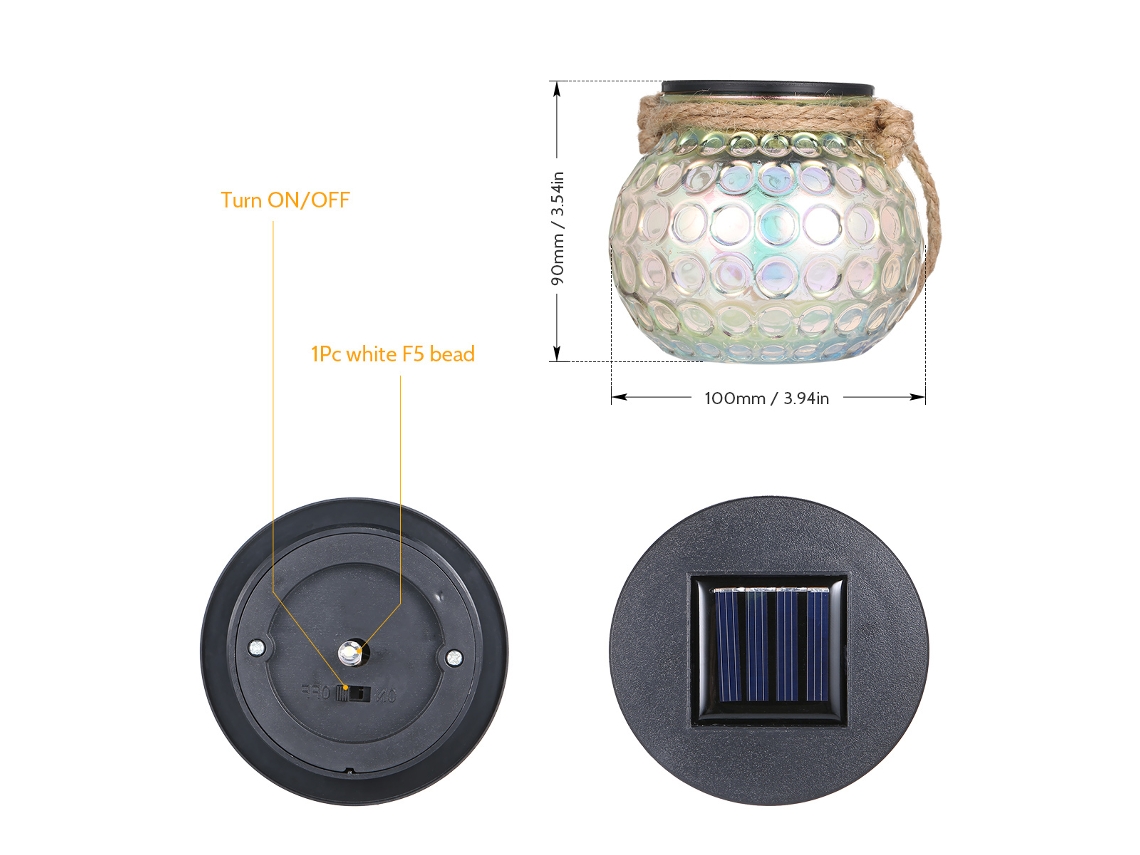 Tomshine Lâmpada Jardim Solar Lanterna Jarro Pavão Ip65 2 Pack | S/MARCA
