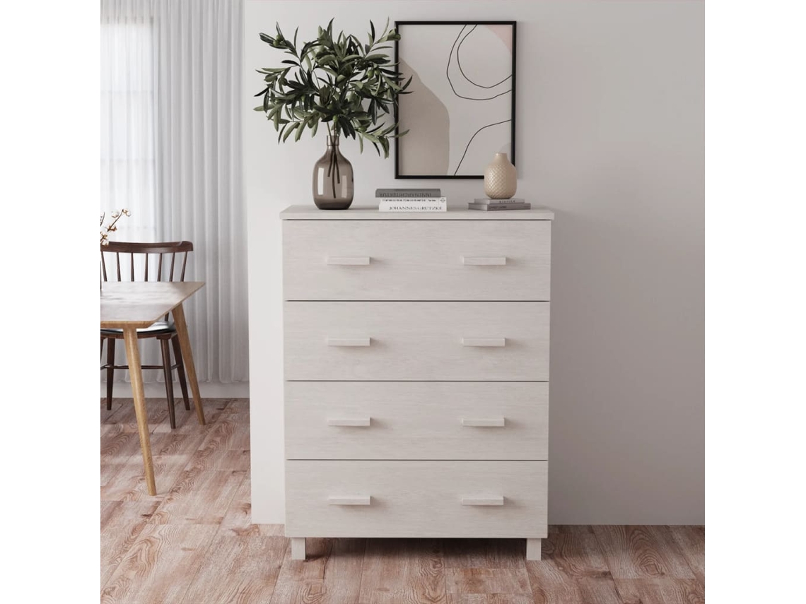 Vidaxl Aparador Hamar 79x40x103,5 Cm Pinho Maciço Branco