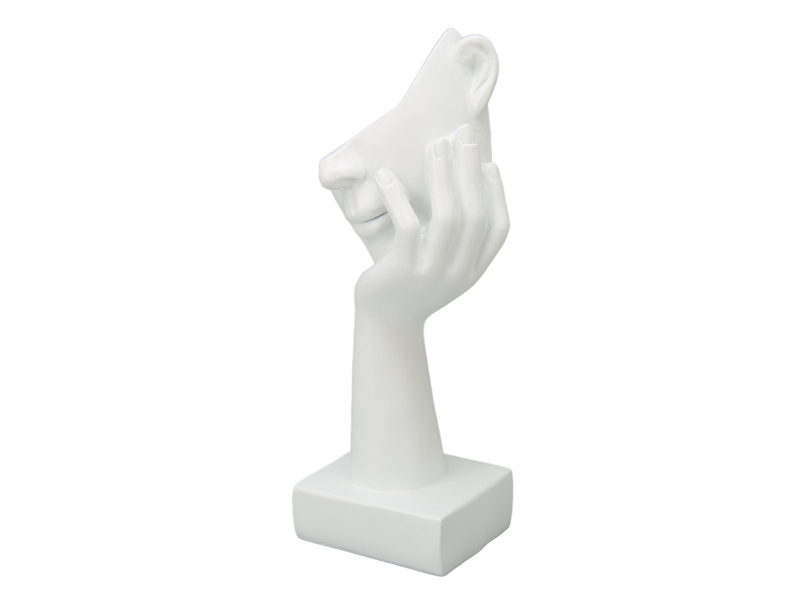 Estatua de Rostro de Pensador Escultura de Resina Figura Decorativa para Sala Dormitorio Oficina Blanco