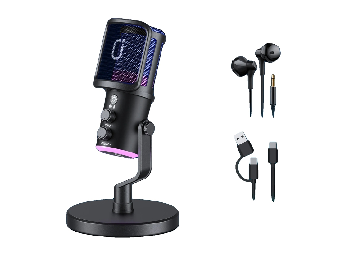 Microfone Condensador Usb, Clareza De Áudio Natural, Configuração Fácil Plug And Play, Preto Oem
