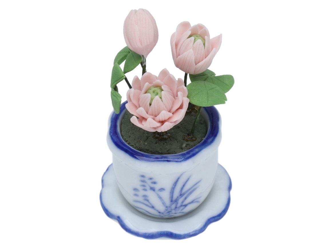 Flor Em Vaso Miniatura Casa De Bonecas 1:12 Bonsai Simulado Presente Infantil Decoração
