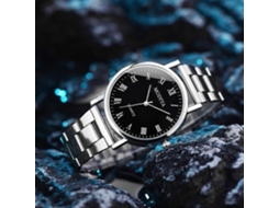 Relógio Masculino Modiya Com Pulseira De Aço Simples E Mecanismo De Quartzo.