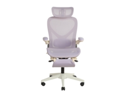 Cadeira De Escritório Ergonômica Dobrável Com Suporte Lombar, Almofada De Malha, Braços Rebatíveis, Apoio De Cabeça 3d E Pedais, Roxa
