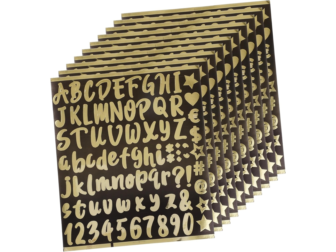 10 Folhas De Adesivos Refletivos Autoadesivos Com Letras E Números, Polegar Dourado, Para Caixa De Correio