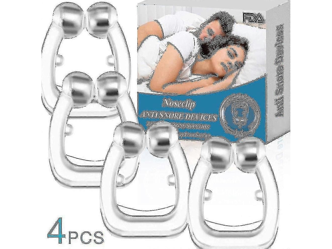 Conjunto de 4 Dispositivos Magnéticos de Silicone Antirronco, Clipe Profissional para Auxiliar no Sono. TAISHENGDA