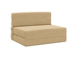 Sofá Cama Dobrável Verde Cinza 100 X 80 X 60 Cm Tecido SYFAX