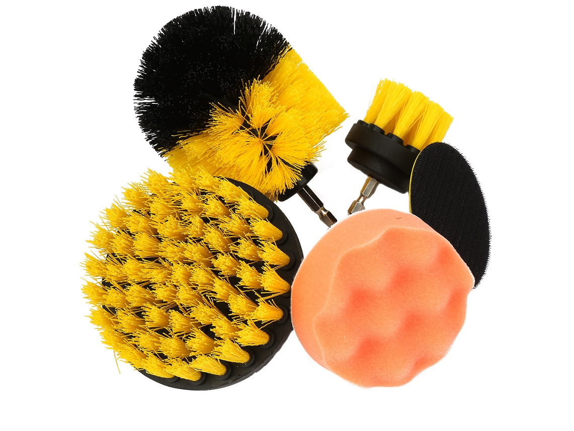Set De 5 Escovas Para Furadeira Elétrica Com Manuel Hexagonal Redondo De 6mm Para Polir E Lixar