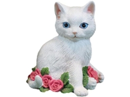 Estatua De Gato Decorativa Para Jardín De Resina Artística Ornamento De Cesped Con Mariposa