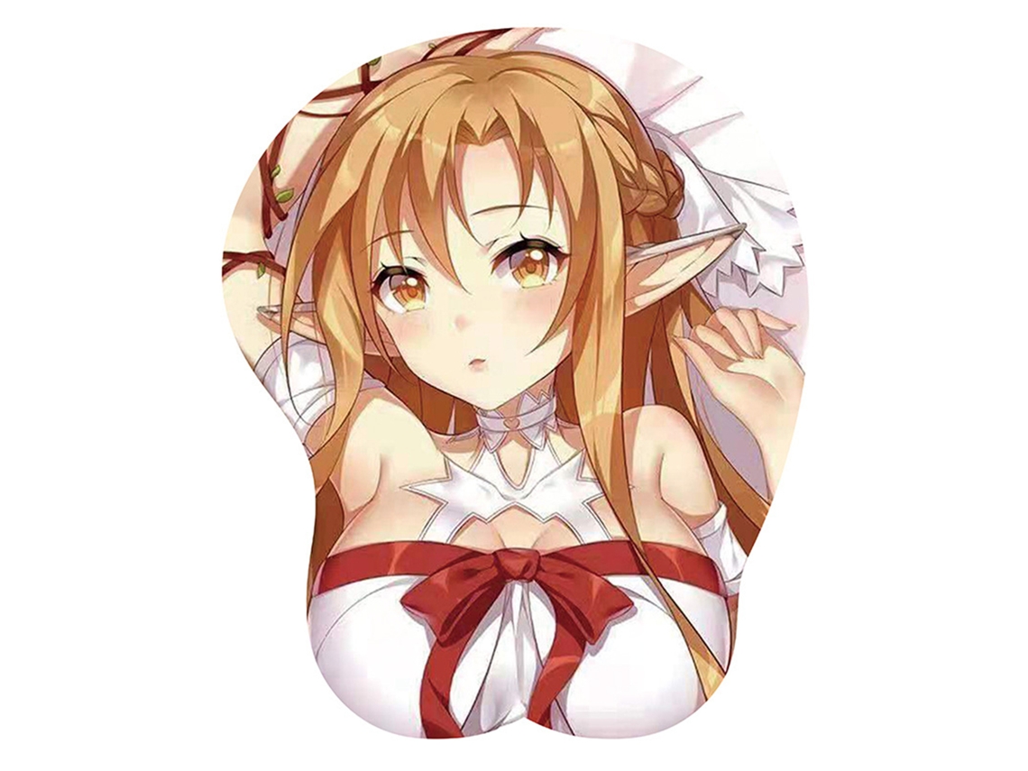 Anime Mouse Pad 3D Peito Sexy Antiderrapante Tapete de Borracha de Desenho Animado Suporte de Pulso Tapete de Descanso de Pulso de Lado Único Mouse Ac