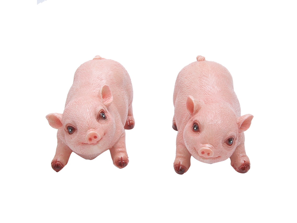 2pcs Decoração de Jardim Porquinho em Resina | S/MARCA