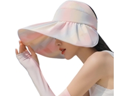 Chapéu alto elegante, com aba longa e sem cobertura, item essencial para a primavera e o verão.