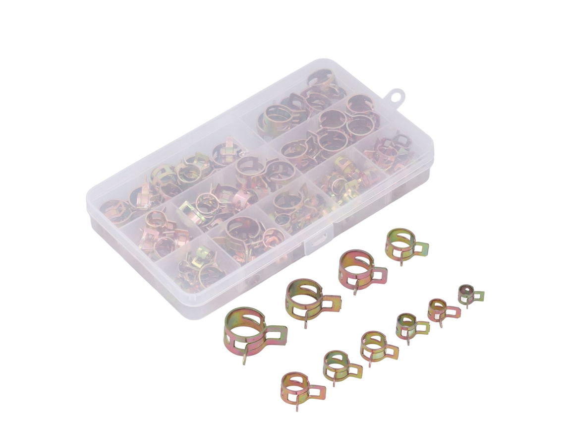 100 Grampos de Mola Galvanizados para Mangueiras 6 17mm