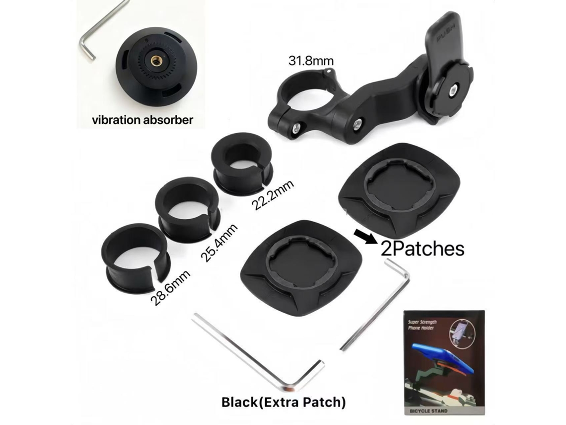 Bicicleta Suporte Telemóvel HEXINYIGJLY,com Filtro de Vibrações de Alta Frequência.rotação 360°, Navegação Preto