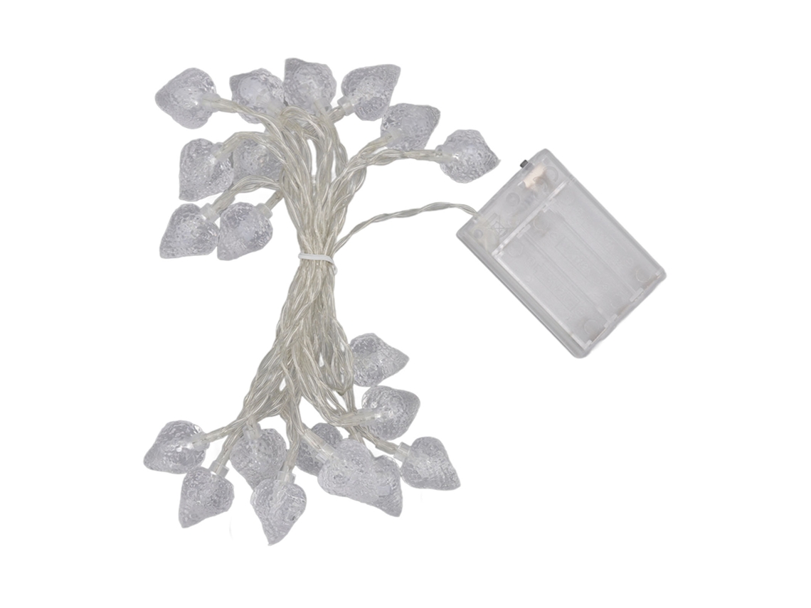 Luzes de Natal ao Ar Livre Morango 20 Leds Fita de Luz Bateria