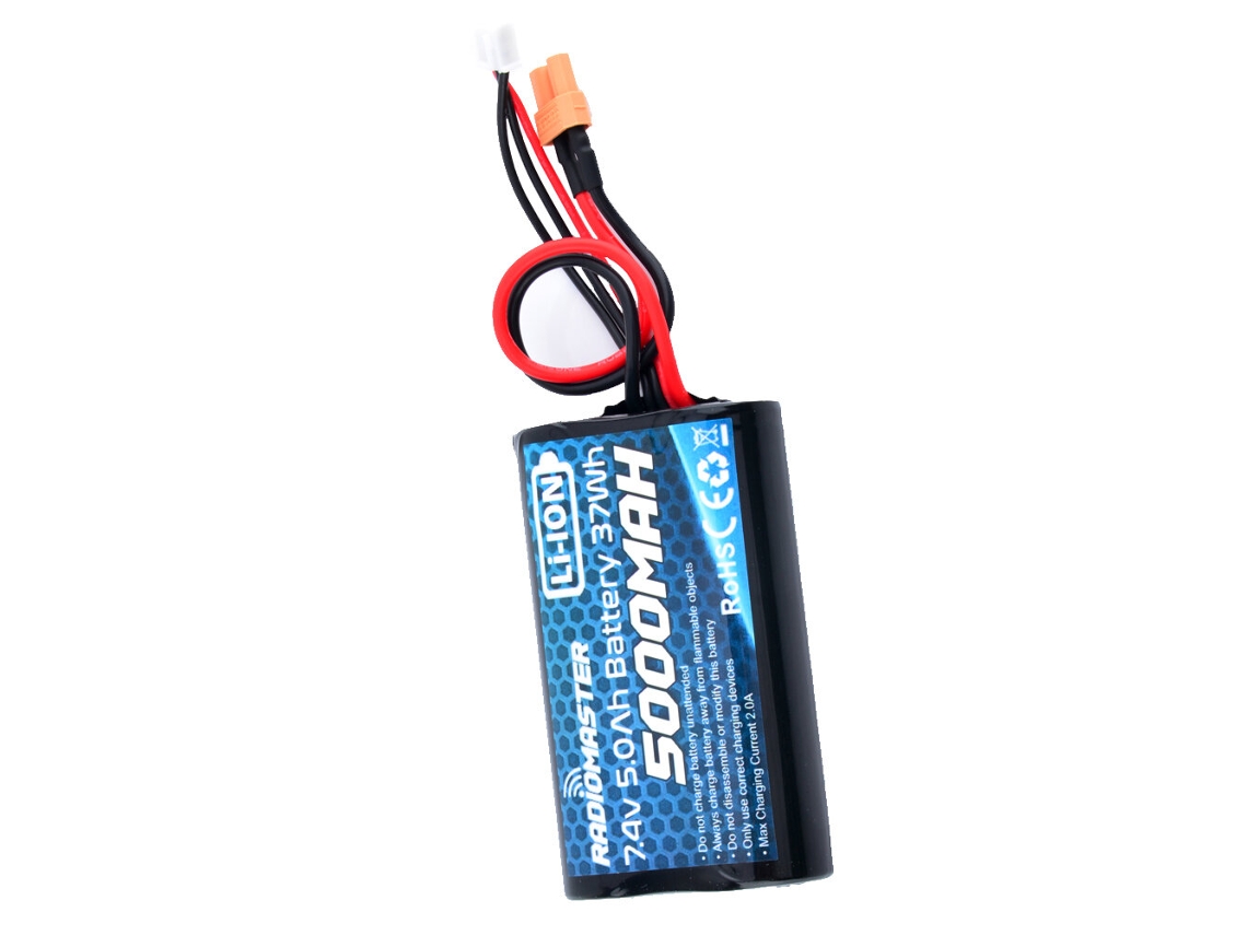 Bateria Íon lítio Radiomaster 2s 7.4v 37wh 5000mah Conectores Jst xh Xt30 para Tx16s Tx12s Mkii Tbs Crossfire MDUG