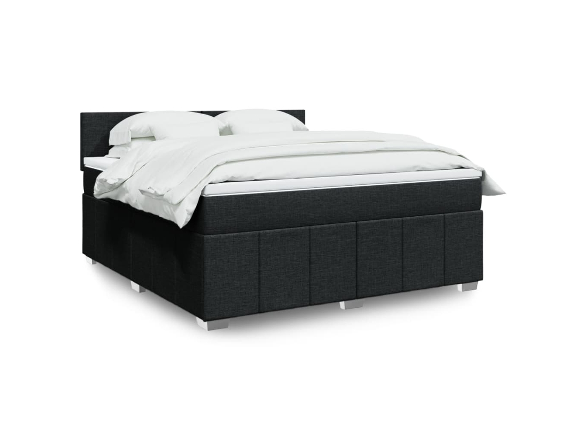 Vidaxl Cama Com Molas/colchão 180x200 Cm Tecido Preto