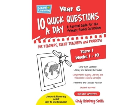 Livro Lizard Learning 10 Quick Questions A Day Year 6 Term 1 De Cindy Holmberg-smith (inglês)