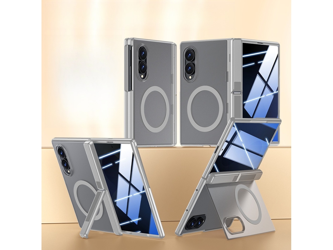 Capa Para Samsung Galaxy Z Fold 8 Mag Safe Case Com Protetor De Ecrã De Privacidade, Proteção De Dobradiça , Translúcida Cinza Hexinyigjly