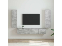 Vidaxl Armário De Tv De Parede 2 Unid. Concreto Derivados De Madeira