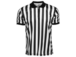 Camisa De Árbitro Listrada, De Manga Curta, Respirável, Com Gola, Preto E Branco, Para Esportes Como Basquete E Beisebol. Sygo