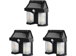 3 X Luminárias Solares De Parede Externas Em Formato De Coração Duplo, Com Sensor De Movimento E Cla Gokoco