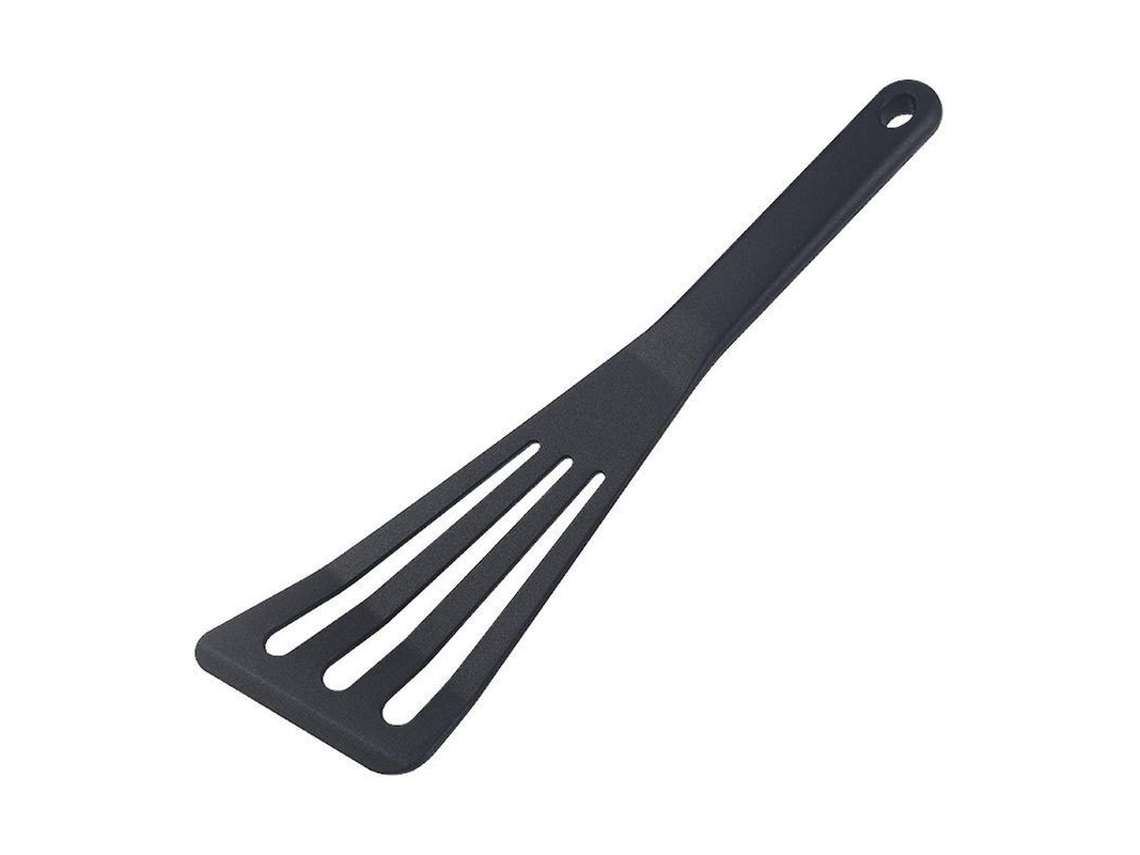 Espátula de silicone para superfícies antiaderentes, espátula Furada com cabo resistente ao calor para cozinhar, preta.
