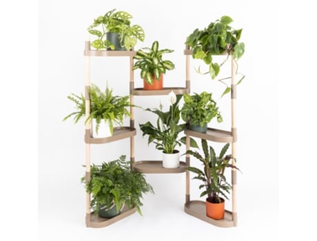 Estante Citysens Para Plantas, Cor Casca De Pinho, Com 8 Bandejas.