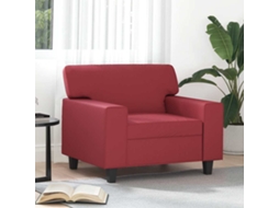 Vidaxl Poltrona 60 Cm Couro Artificial Vermelho Tinto