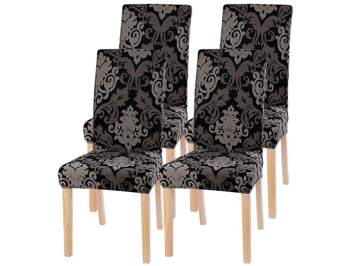4 Piece Stretch Chair Cover, Dining Room Slipcover For Universal Fit, Stretchable Lycra, Very Easy To Clean And Durable, Bouquet, Hotel, Res_glo