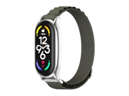 Bracelete de Smartwatch para Xiaomi Mi Band 6 / 5 / 4 / 3 MIJOBS PLUS respirável de nylon (verde militar prateado)