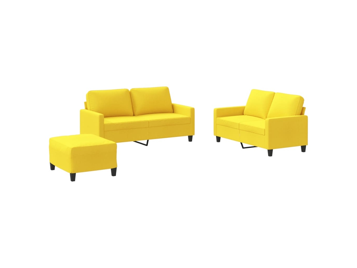 Sofa Set, Sofa Sets Vidaxl Amarelo Tecido (n/a)