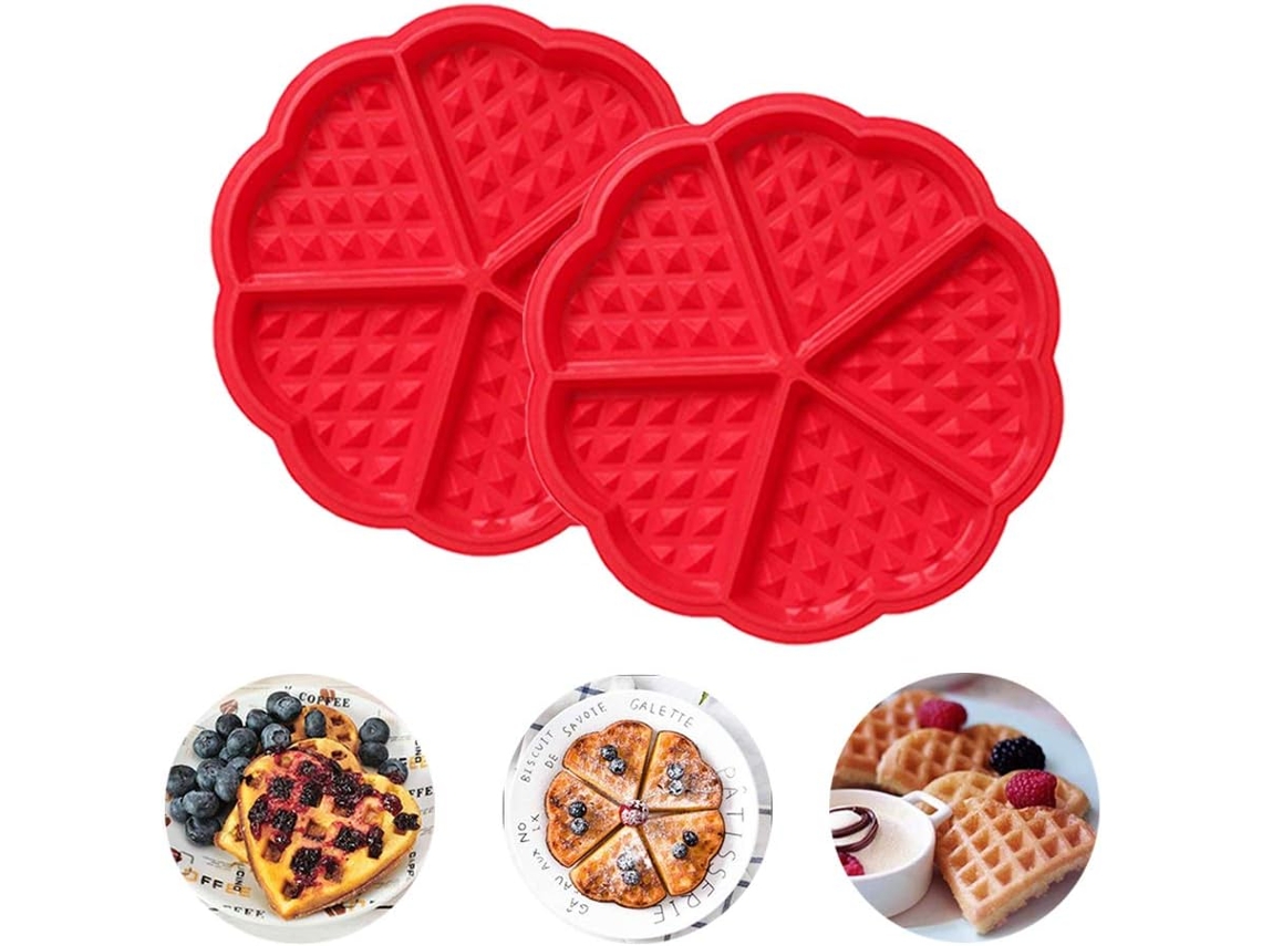 Máquina De Waffle Belga Em Formato De Coração, Acessórios De Silicone Antiaderentes Para Assar, Fácil Armazenamento Em Rolo Para Guloseimas Criativas