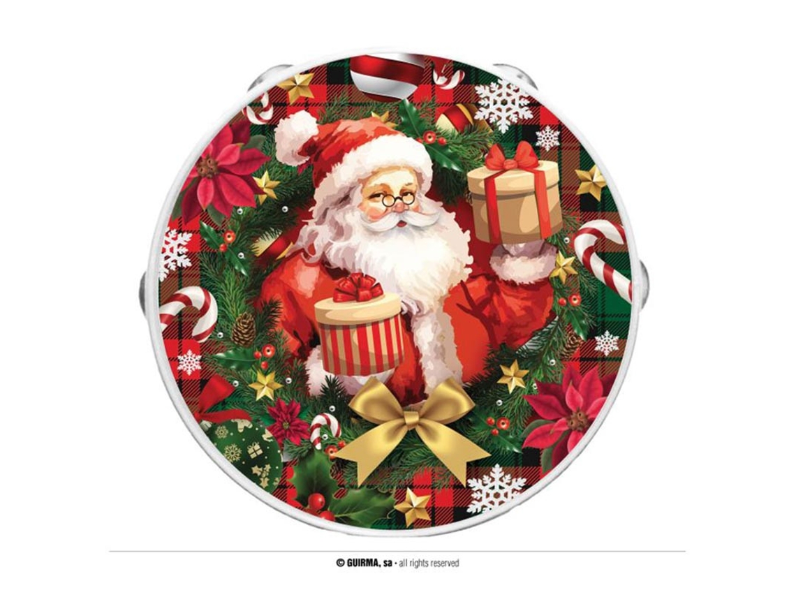 Pandeiro Papai Noel em PVC 13cm