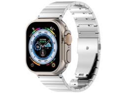 Bracelete para Apple Watch 42/41/40/38mm Liga de Titânio com Fecho Plano de Liberação Rápida Prateada XIAOMOYU