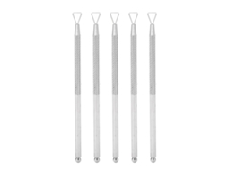 5pcs Empurrador De Cutícula De Aço Inoxidável Com Cabo Antiderrapante Para Manicure Profissional