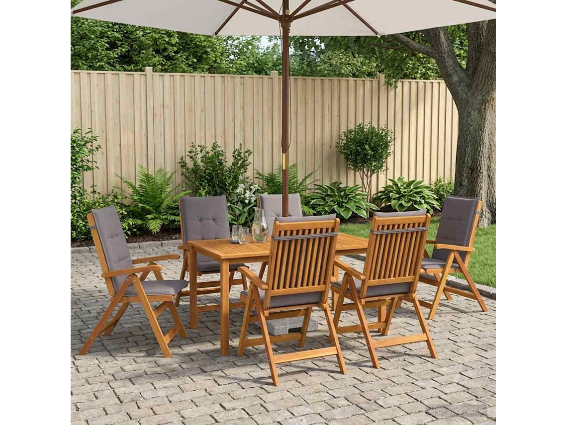 Vidaxl Conjunto De Jantar Para Jardim 6 Lugar Natural