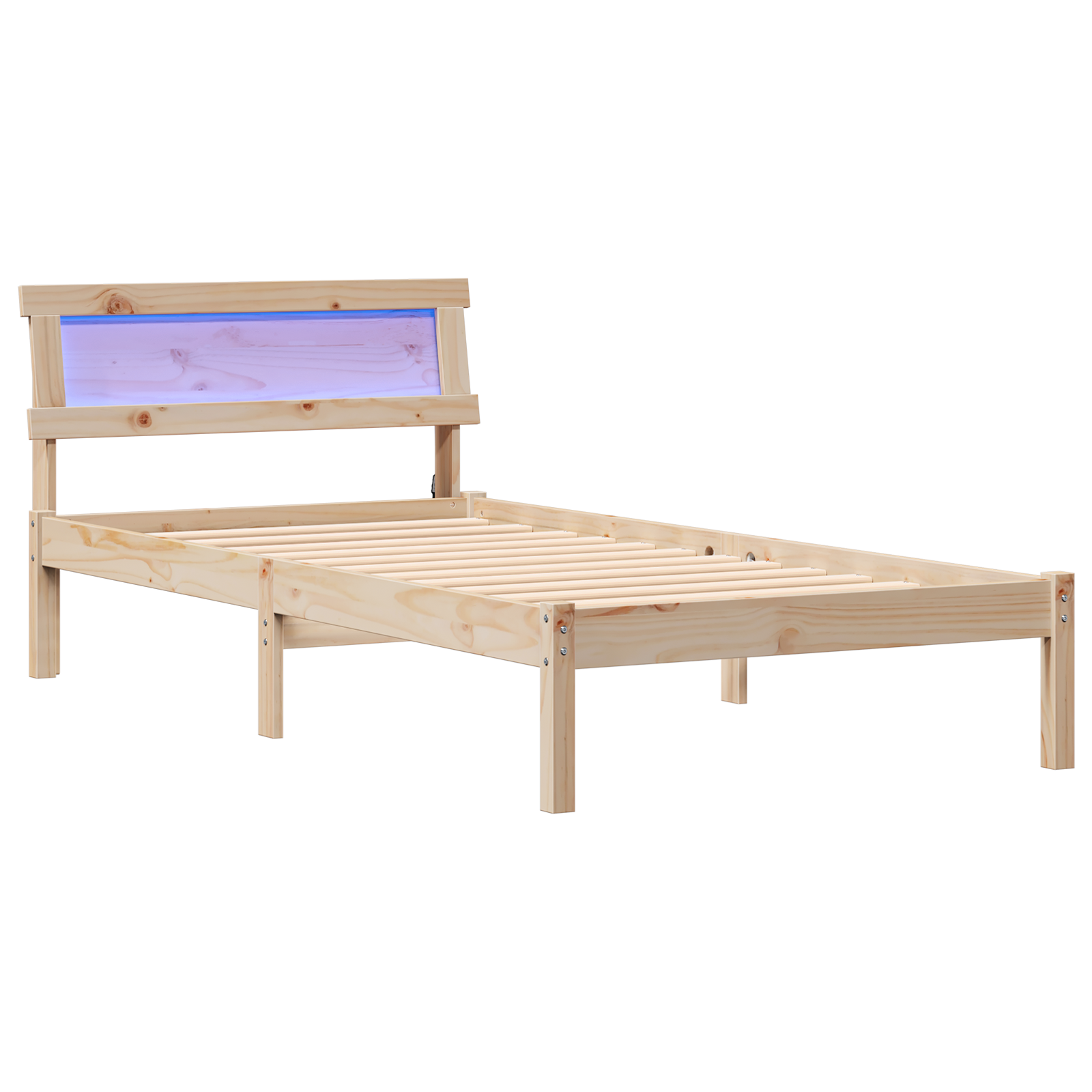 Conjunto 1 Estrutura Da Cama Vidaxl Castanho Madeira De Pinho Maciça (90 X 190 Cm)