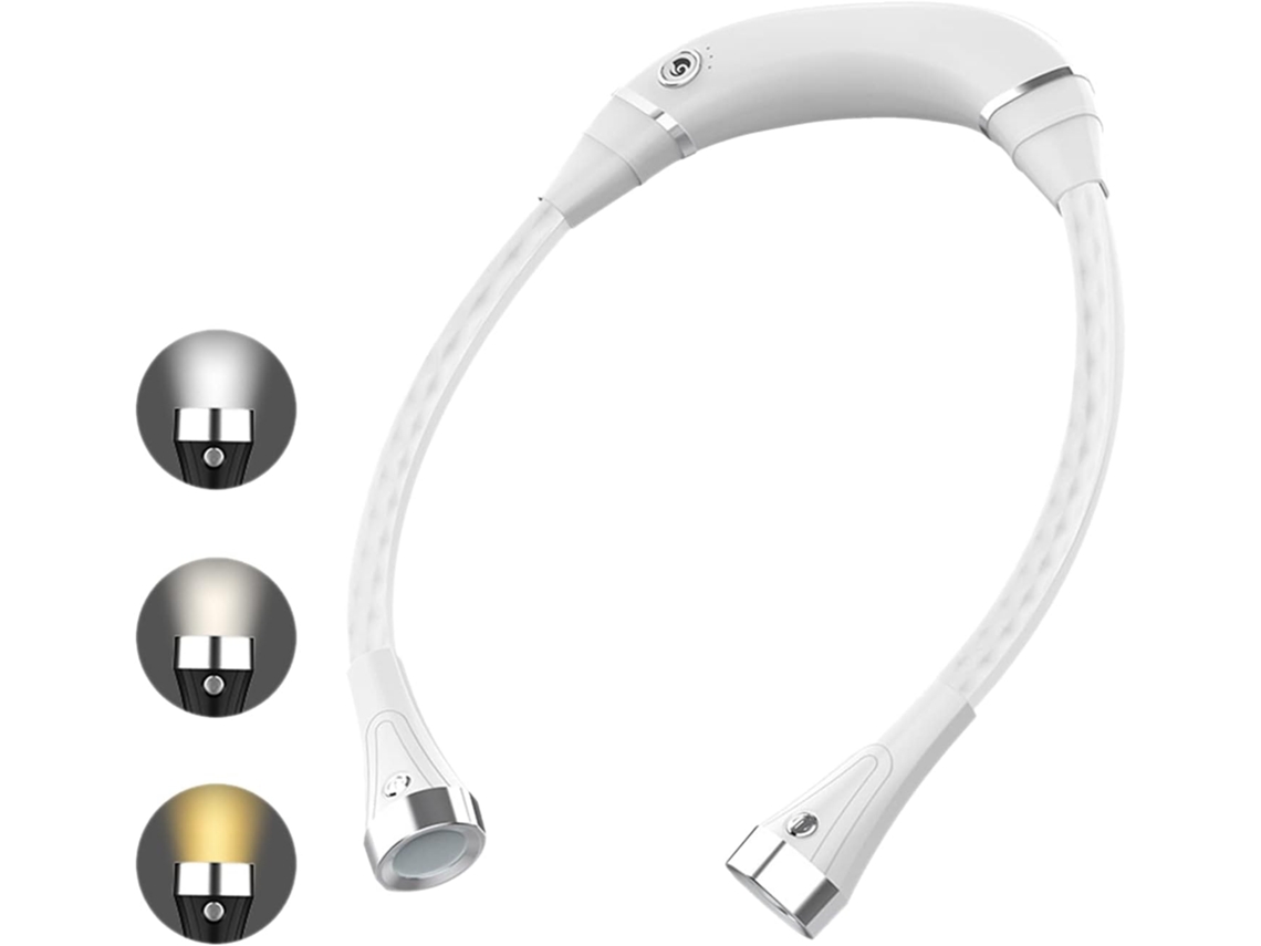 Luminária De Leitura Led Dobrável E Recarregável Via Usb Com 3 Modos Iluminação Flexível Mãos Livres Para Tricô