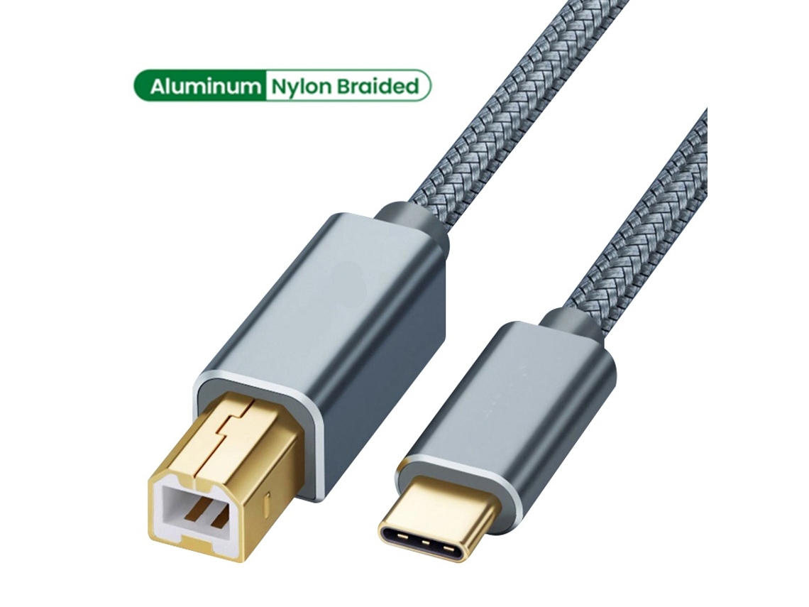 Cabo Lurelia USB-C para USB-B, dados para impressoras, scanners e controladores MIDI.