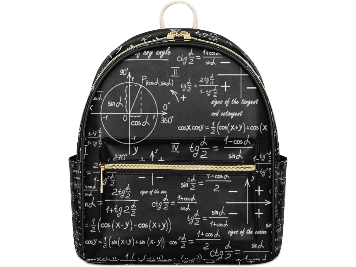 Mochila com Tabela Matemática Tropicallife (32x15x44cm) couro