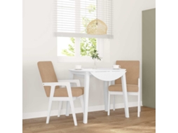 Vidaxl Cadeiras De Jantar Com Almofadões 2 Pcs Madeira Maciça Branco