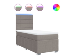 Box Spring Bed, Box Spring Beds Vidaxl Cinzento-acastanhado Tecido (90 X 200 Cm)